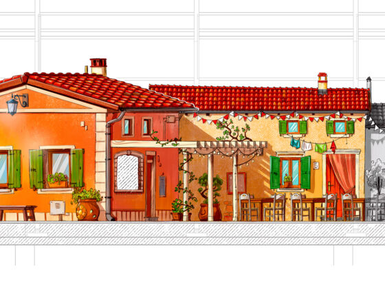 Facade Design Theme park Paris Van Java Indonesia